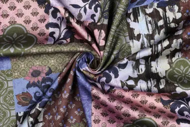 Tule stof - breed - kobaltblauw - JO-06-218 - Katoenen stof - satijn - patchwork - blauw multi - 2036-003