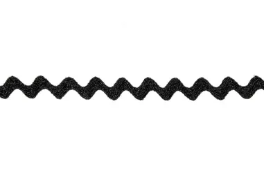 Zickzackband* - Zigzagband 10.5 mm - lurex - zwart - A1033.10.001