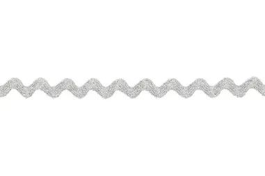 Zickzackband* - Zigzagband 10.5 mm - lurex - zilver - A1033.10.102