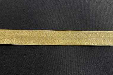 Nieuwe fournituren - Jacquard band 25 mm - metalic - goud - 25309-25