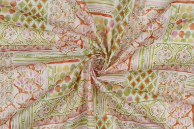 Verschiedene Marken Stoffe - Katoenen stof - voile - patchwork - groen multi - 2225-001