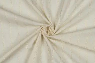 Katoenen stof - dobby & ajour strepen - bloemetjes - naturel - 2312-001 - Katoenen stof - voile - dobby stripes - naturel - 4774-062