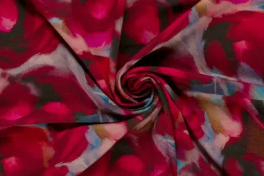 275gr/M² - Tricot stof - punta di roma - abstract - donkerrood - 26043-016
