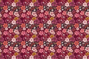Multi kleur stoffen - Tricot stof - bloemetjes - cyclaam multi - S10062-180