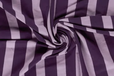 Viscose stof - satijn - bloemen - paars - 2233-001 - Tricot stof - French Terry - strepen - lila - 26173-044