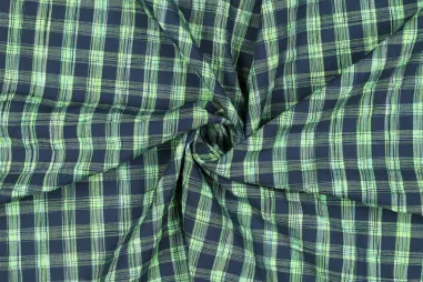 Neue Stoffe - Geruite stoffen - garengeverfd - neongroen/blauw - 4980-001