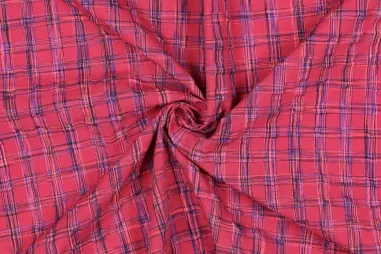Neue Stoffe - Geruite stoffen - garengeverfd - neonroze/fuchsia - 4980-003