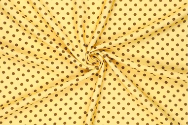 Stretch stof - Satin stretch - geel - 0748-584 - Viscose stof - luna polka airflow - geel - 23741-584