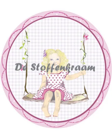 Applikationen - Full color Applikation Mädchen auf Schaukel