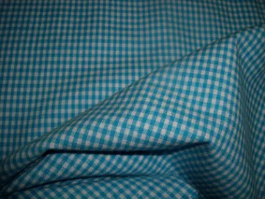 Boerenbont stoffen - Katoen stof - boerenbont mini ruitje turquoise - 0.2 - 5581-004 op=op