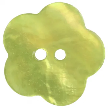 Runde Knöpfe - Knopf Blume Perlmutt lime 5536/28