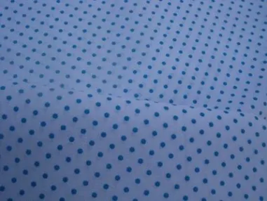 Wafelkatoen stof - wit - 2903-050 - Katoen stof - Stipjes katoen - wit/turquoise - 5579-004