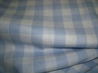 Geruite stoffen - Katoen stof - Boerenbont ruit (1,5 cm) - lichtblauw - 5583-002