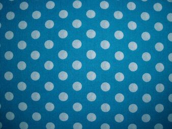 Turquoise stoffen - Katoen stof - balletjes - turquoise - 5576-004