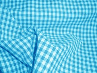130gr/M² - Katoen stof - Boerenbont ruit (0,4 cm) - turquoise - 5582-004 op=op