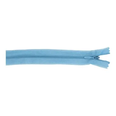 Turquoise stoffen - Blinde rits 60 cm licht denimblauw 256