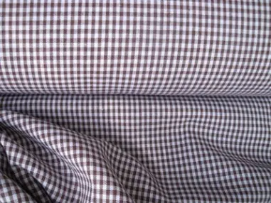 Verduisteringsstof - bruin - 8050-055 - Katoen stof - boerenbont mini ruitje donkerbruin - 0.2 - 5581-055 op=op