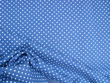 Kobalt blauwe stoffen - Katoen stof - stipjes - kobaltblauw/wit - 5575-005
