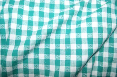 Tricot stof - Nijntje Miffy - bloemetjes - groen - 924715-51 - Katoen stof - Boerenbont ruit/hartje - groen - 5638-025