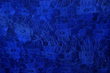 Bloemen motief stoffen - Kant stof - kobalt - 4800-013