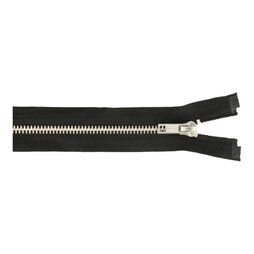 Reißverschlüsse - optilon Teilbarer Metall-Reißverschluss schwarz 80 cm. 000