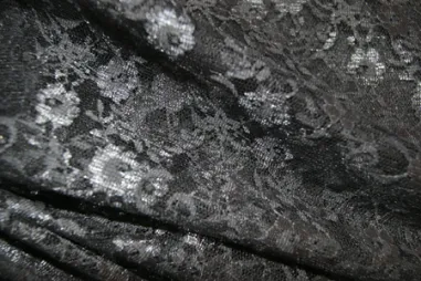 Laagjes kleding stoffen - Kant stof - donker - legergroen/grijs - 4800-017