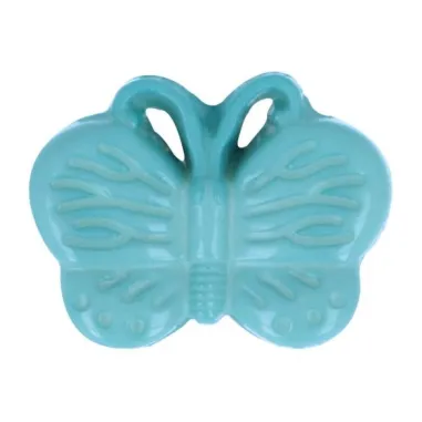 Kunststof knopen - Kinderknoop vlinder aqua (5604-1-298)*