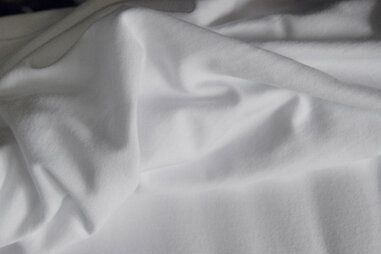 Katoen met elastan stoffen - Tricot stof - uni - wit - 5438-050