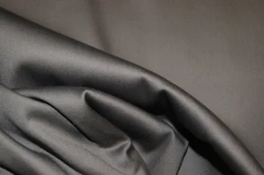 Graue Stoffe - NB 3122-54 Stretch satin middengrijs