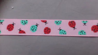 16 mm band - Ripslint lieveheerstbeestje 16 mm lichtroze (22382/16)*