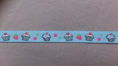 9 mm Band - Ripsband cup cake 9 mm hellblau(22385/9)