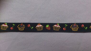 9 mm Band - Ripsband cup cake 9 mm schwarz (22385/9)