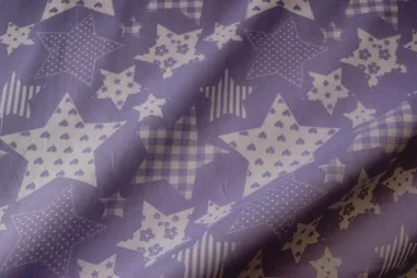 Verduisteringsstof - paars - 8050-045 - Katoen stof - fantasie sterren - lila - 5649-043