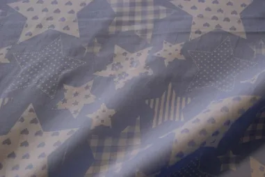 Pasen - Katoen stof - fantasie sterren - lichtblauw - 5649-002