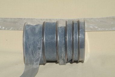 15 mm Band - Organza de luxe 15 mm grau (59)