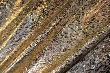 Gouden stoffen - Lamé - foliedruk slangen - goud - 2213-080