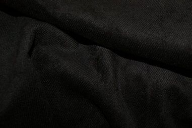 Ribcord stoffen - Ribcord stof - lichte stretch - zwart - 1576-069