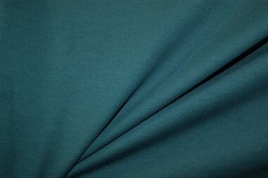 92% katoen, 8% elastan stoffen - Tricot stof - uni - petrol-groen - 5438-324