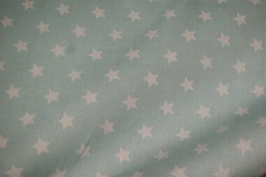 katoenen stoffen met ster - Katoen stof - ster - mint - 5571-022
