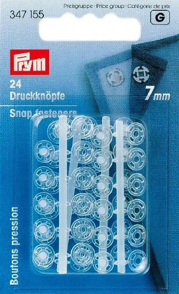 Transparant stoffen - Prym-G aannaaidrukknopen transparant 7 mm (347.155)