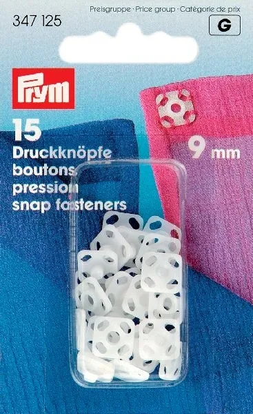 Diversen Prym - Prym-G Aannaaidrukknoop kunststof vierkant 9 mm wit (347.125)