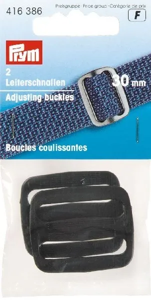 Diversen - Prym-F Regelbare gespen kunststof 30 mm zwart (416.386)
