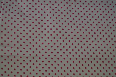 Katoenen stoffen met stipjes en balletjes - NB 5579-017 Baumwolle Punkte weiss/fuchsie