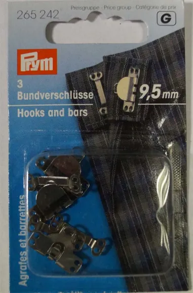 Prym diverse* - Prym-G Broek- en rokhaken met staven 9.5 mm zilver (265.242)