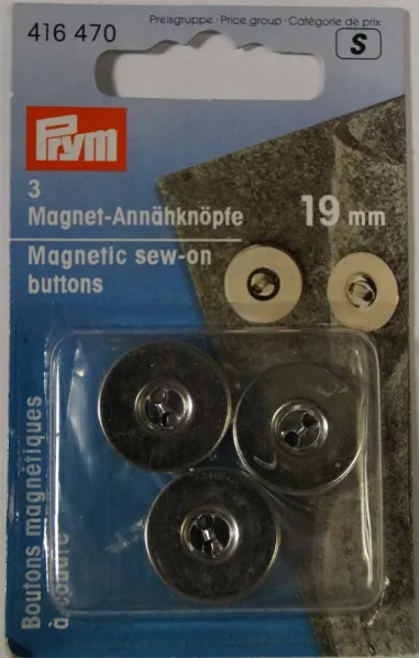 Prym - Prym-S Magneetknopen 19 mm - zilver (416.470)