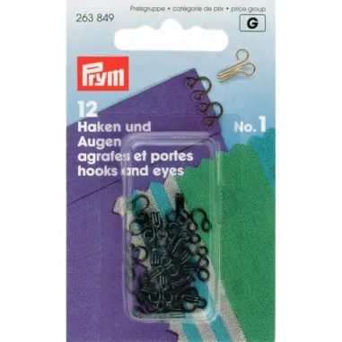 Diversen Prym - Prym-G haken en ogen nr.1 zwart (263.849)