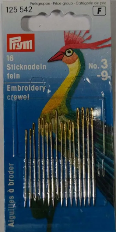 Diversen Prym - Prym-F Crewelnaalden staal assortiment nr. 3-9 (125.542)