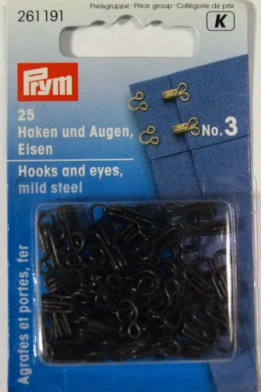 Diversen Prym - Prym-K Haken en ogen nr. 3 zwart (261.191)