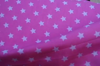 Aankleedkussen stoffen - Katoen stof - ster - roze - 5571-011