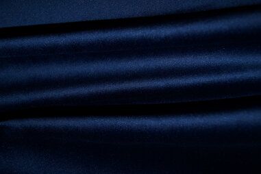 Blauwe gordijnstoffen - Polyester stof - Interieur en gordijnstof Velours ultrasoft - donkerblauw - 065340-I3